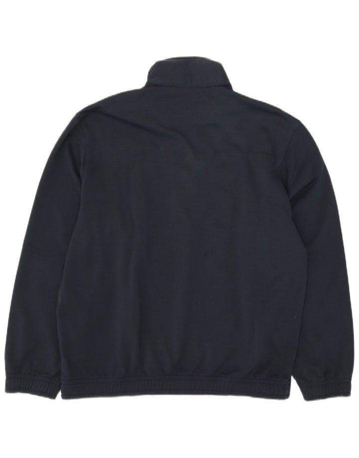 Felpa da uomo con collo con zip Lotto Maglione XL Blu navy in poliestere