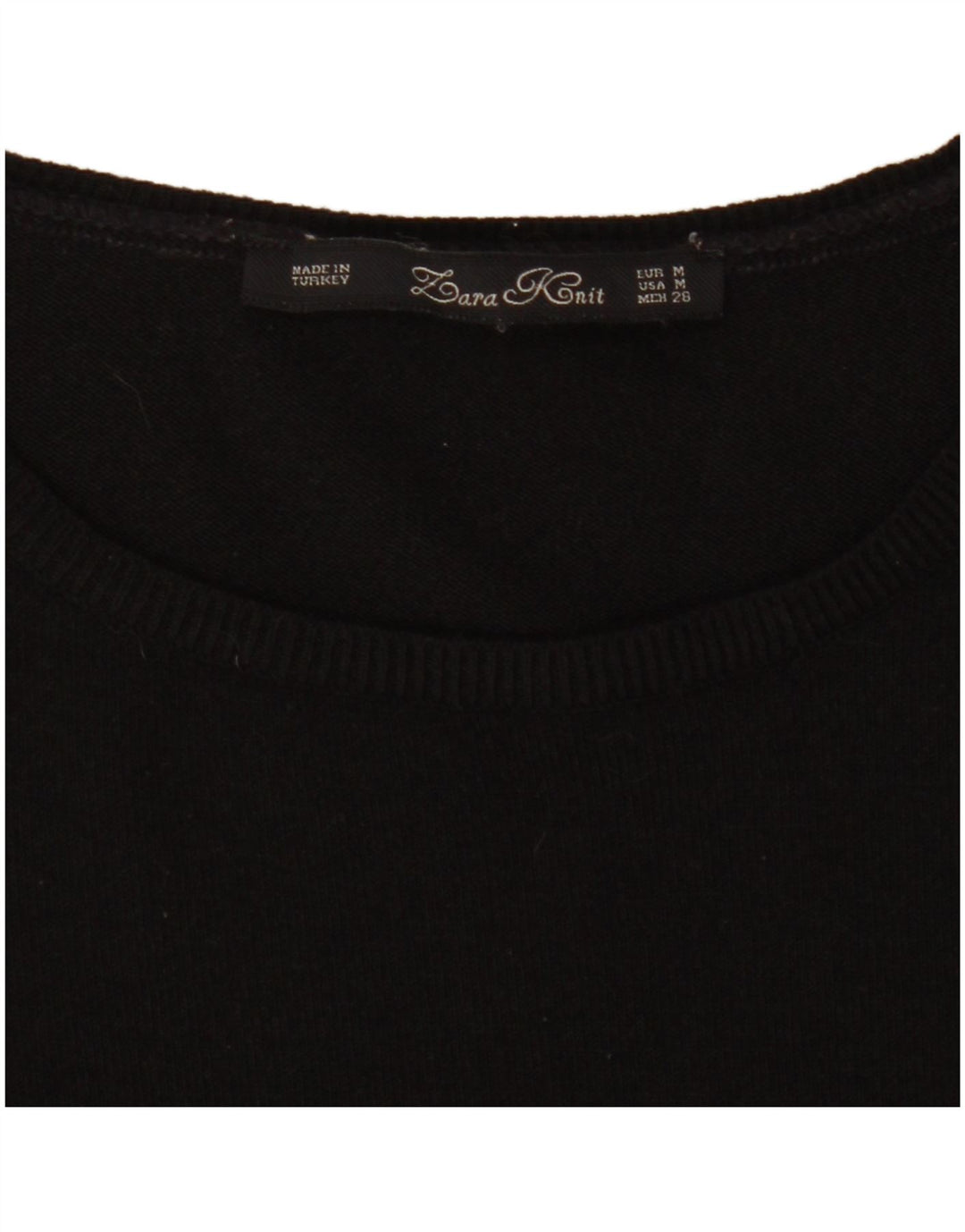 Abito maglione a maniche lunghe da donna Zara UK 12 medio nero