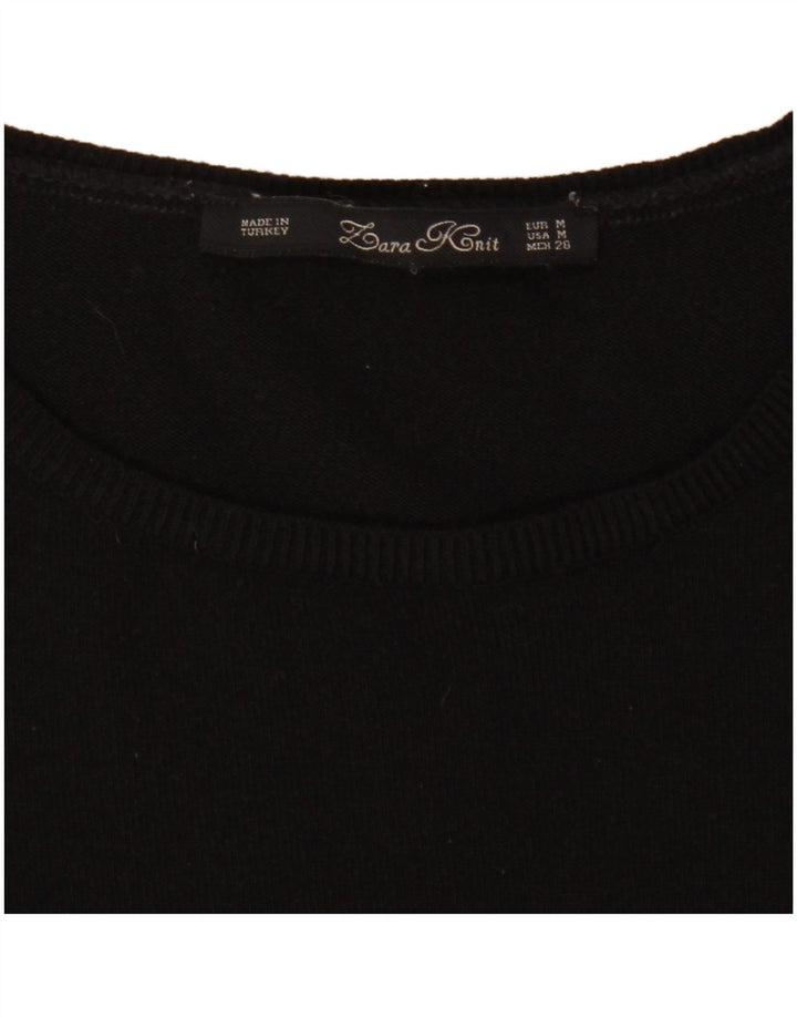 Abito maglione a maniche lunghe da donna Zara UK 12 medio nero