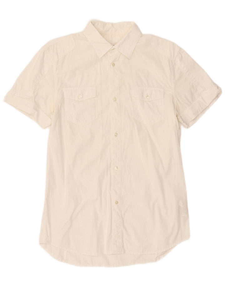 Camicia a maniche corte da uomo Diesel in cotone bianco medio