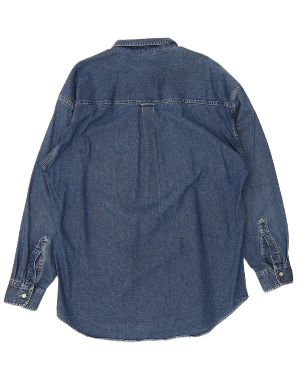 Camicia di jeans da uomo Chaps Ralph Lauren grande cotone blu