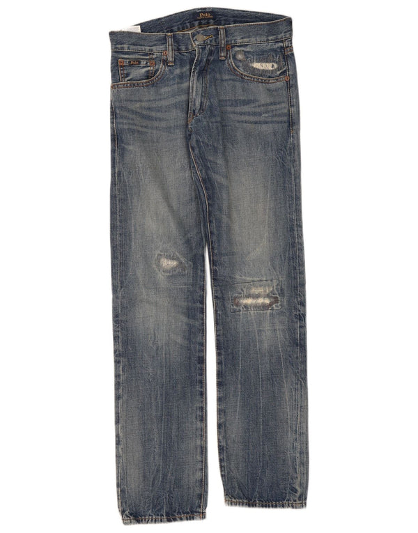 Polo Ralph Lauren Jeans da donna The Varick Distressed Straight W28 L32 Blu