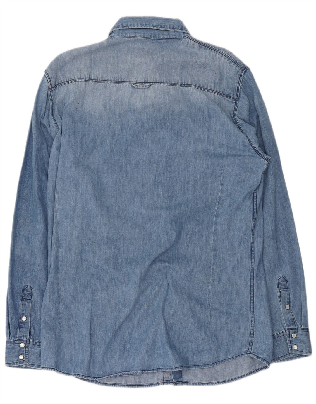 Camicia di jeans da uomo Bench XL in cotone blu
