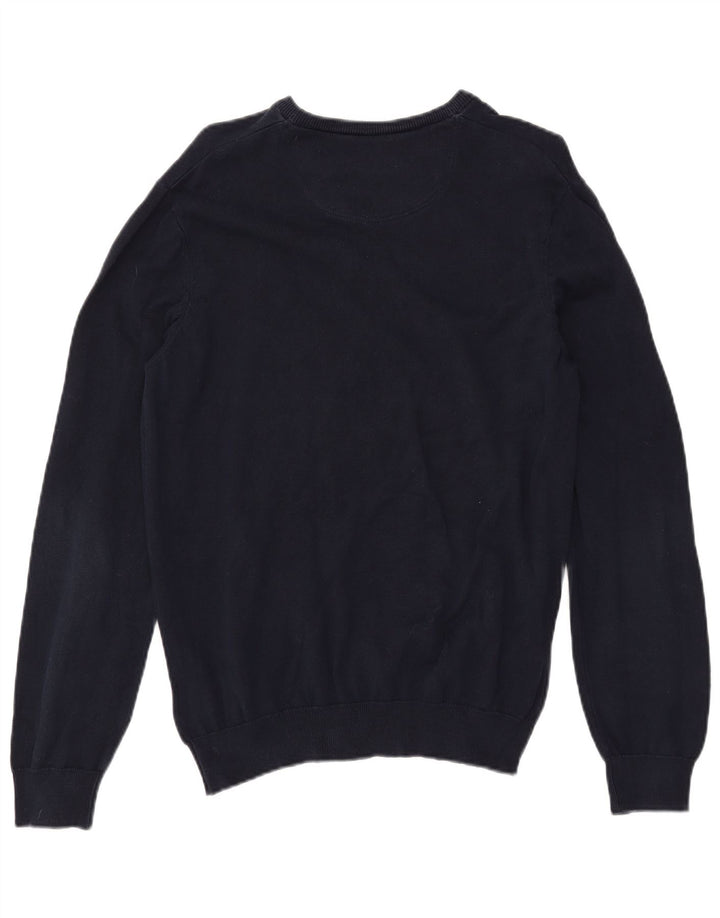 LACOSTE Maglione da uomo con scollo a V taglia 4 cotone medio blu navy
