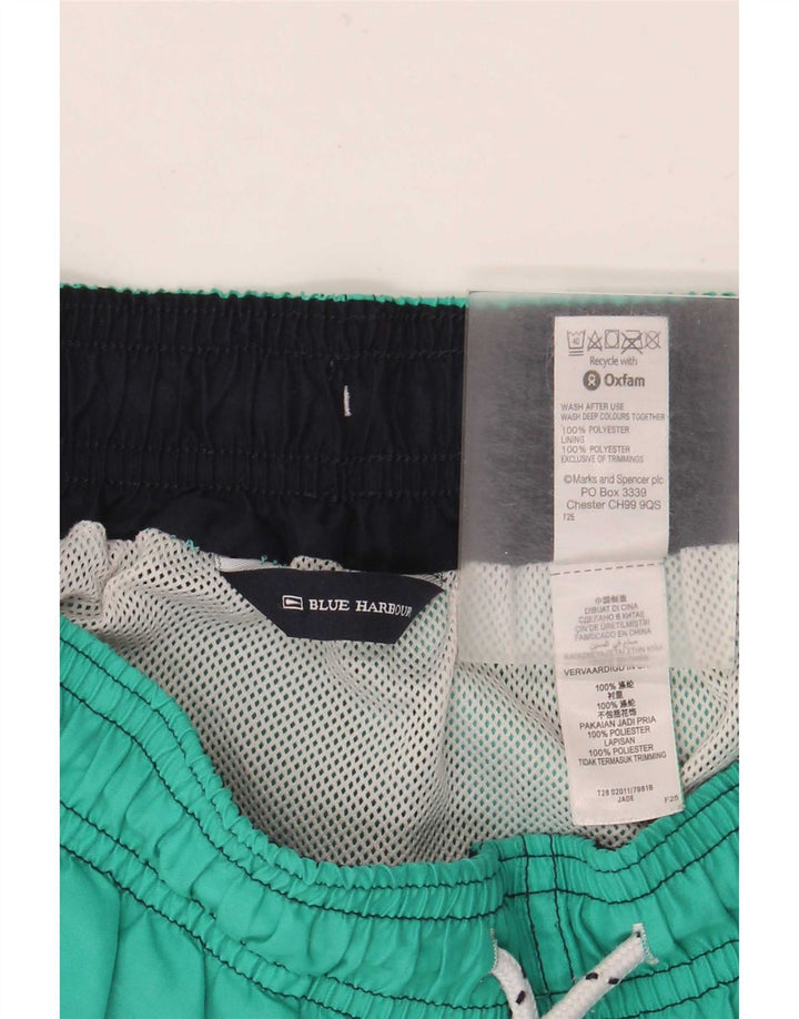 Pantaloncini da bagno Marks & Spencer da uomo Blue Harbour in poliestere verde medio