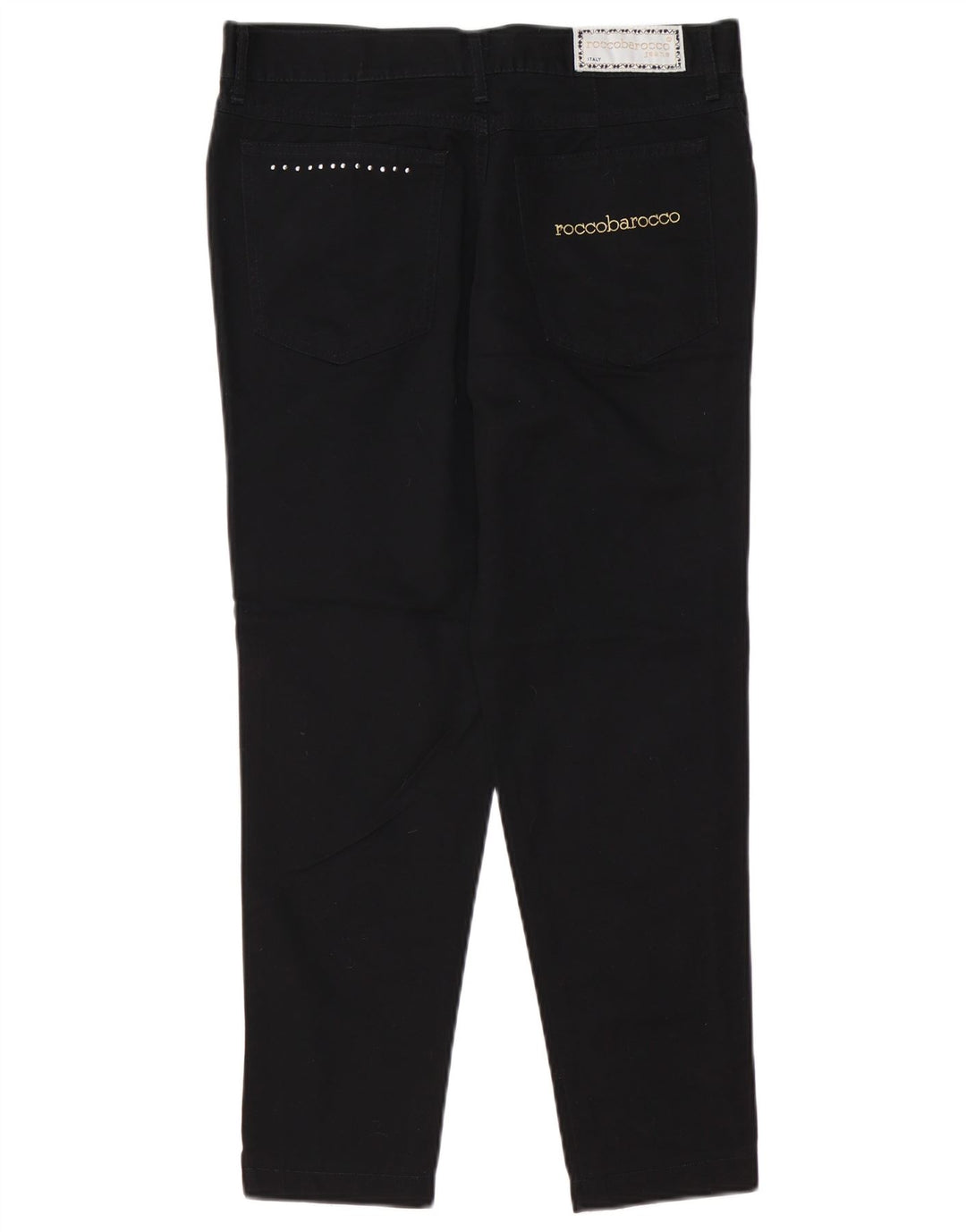 Jeans cropped slim da donna ROCCOBAROCCO IT 48 XL W34 L25 Cotone nero