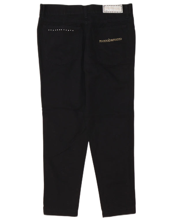 Jeans cropped slim da donna ROCCOBAROCCO IT 48 XL W34 L25 Cotone nero