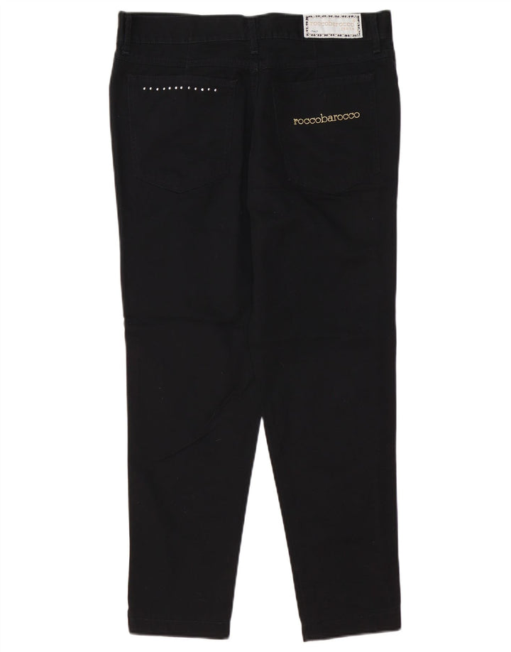 Jeans cropped slim da donna ROCCOBAROCCO IT 48 XL W34 L25 Cotone nero