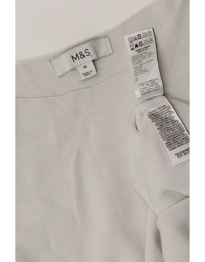 Canotta da donna Marks & Spencer UK 16 Large in viscosa bianco sporco