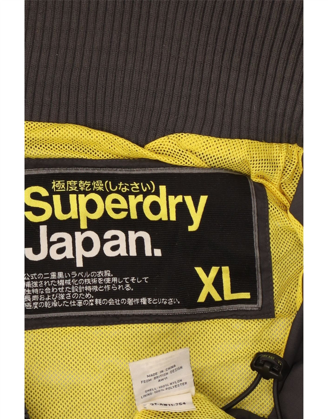 Giacca antipioggia grafica da uomo Superdry UK 42 XL nylon grigio