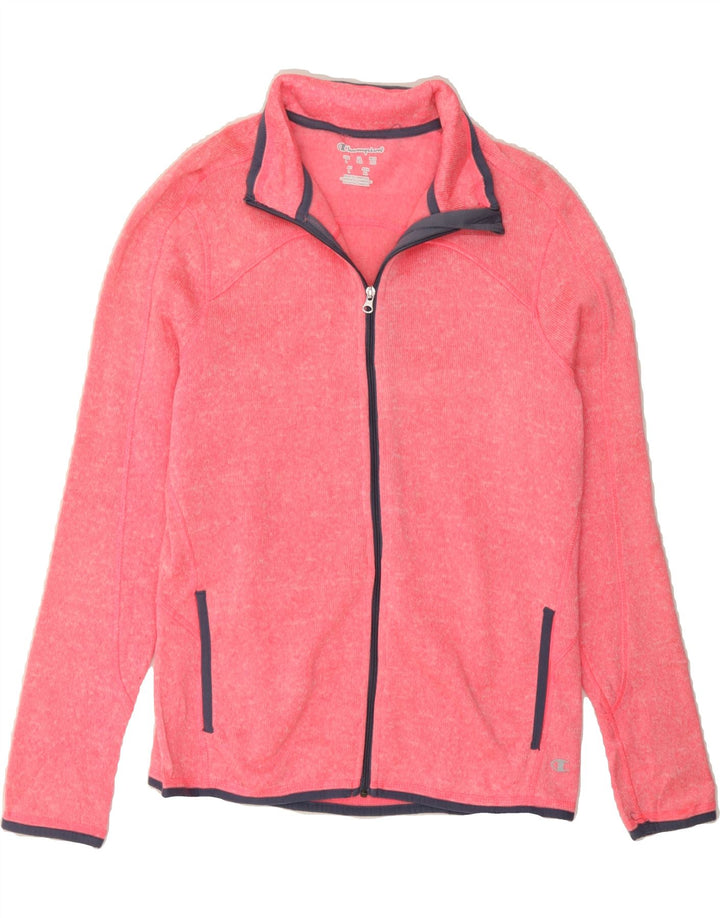 CHAMPION Womens Tracksuit Top Jacket UK 14 Large Pink Polyester Vintage Champion and Second-Hand Champion from Messina Hembry 
