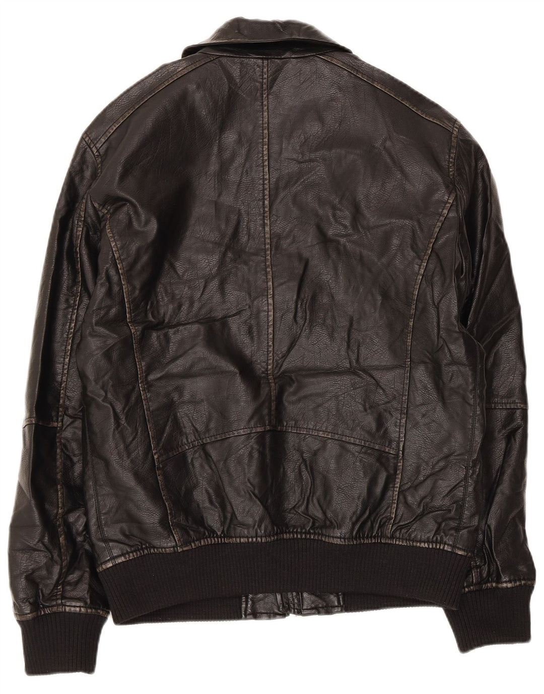 Giacca in pelle da uomo Zara UK 38 poliuretano nero medio