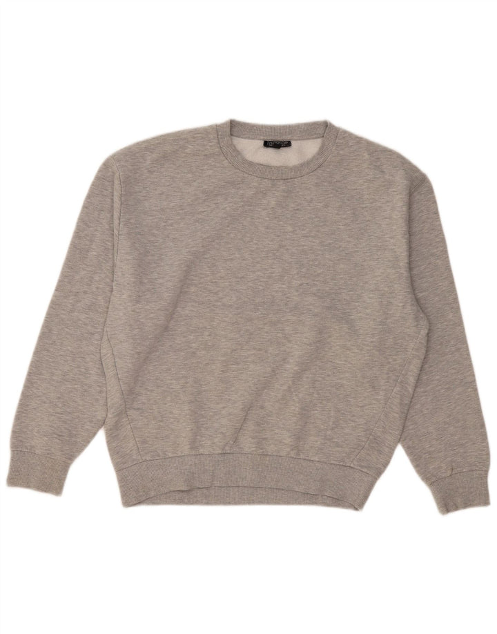 Topshop Felpa oversize da donna Maglione UK 10 Small Grigio Poliestere