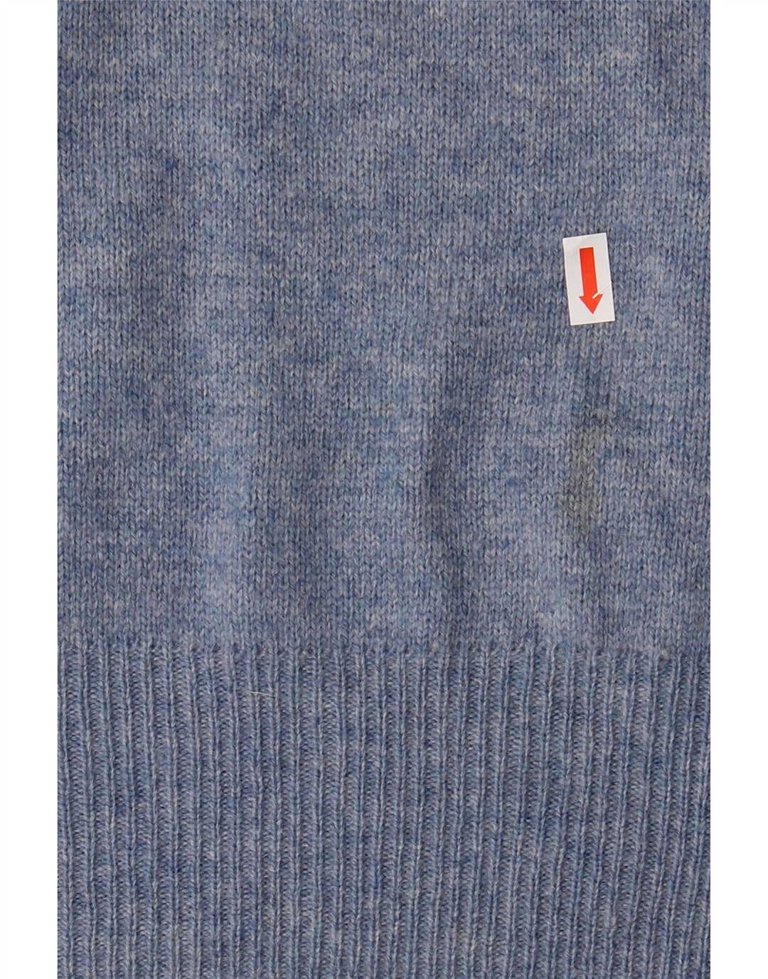 POLO RALPH LAUREN Maglione da uomo con scollo a V XL Lana d'agnello screziata blu