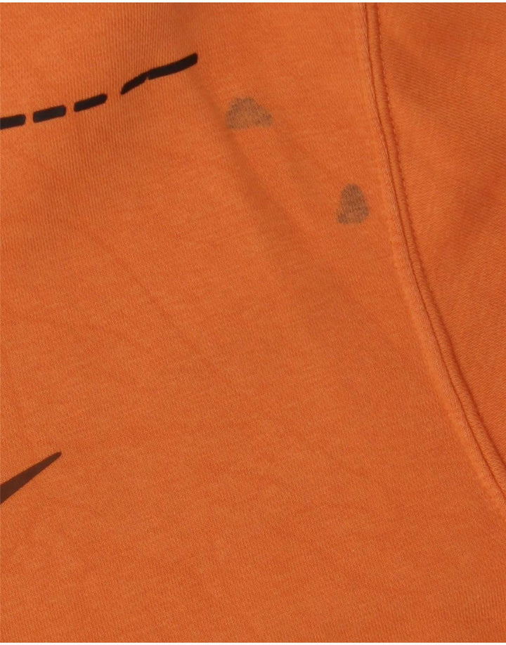 Felpa grafica Nike da uomo, maglione grande, cotone arancione