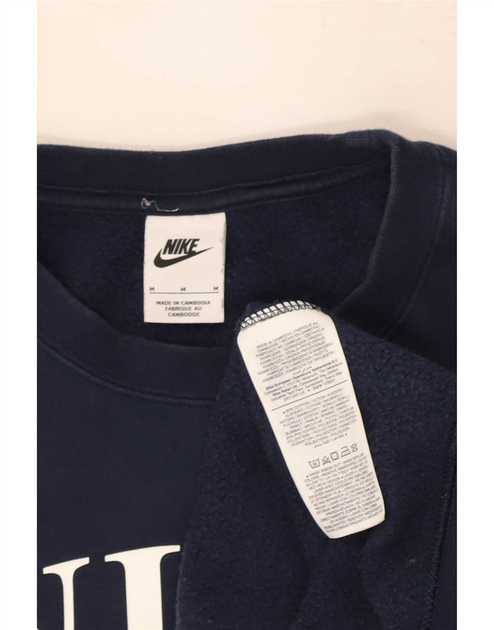 Felpa Nike da uomo con grafica ampia e vestibilità ampia, media, cotone blu navy