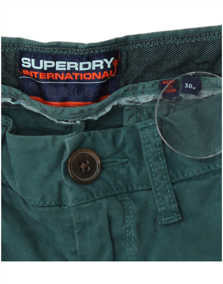Pantaloncini chino da uomo Superdry W30 cotone blu medio