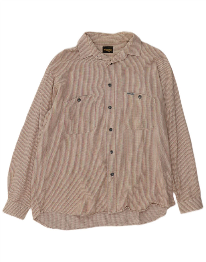 Camicia da uomo in flanella WRANGLER taglia 16 1/2 41 a righe beige grandi
