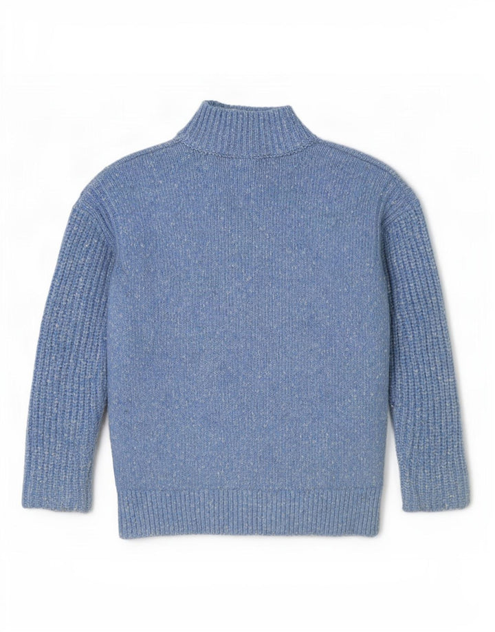 Maglione maglione a collo alto da donna Marks & Spencer UK 14 Blu medio screziato