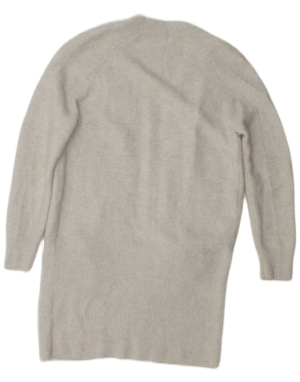 Maglione cardigan aperto a lunga linea da donna The White Company UK 6 XS Lana grigia