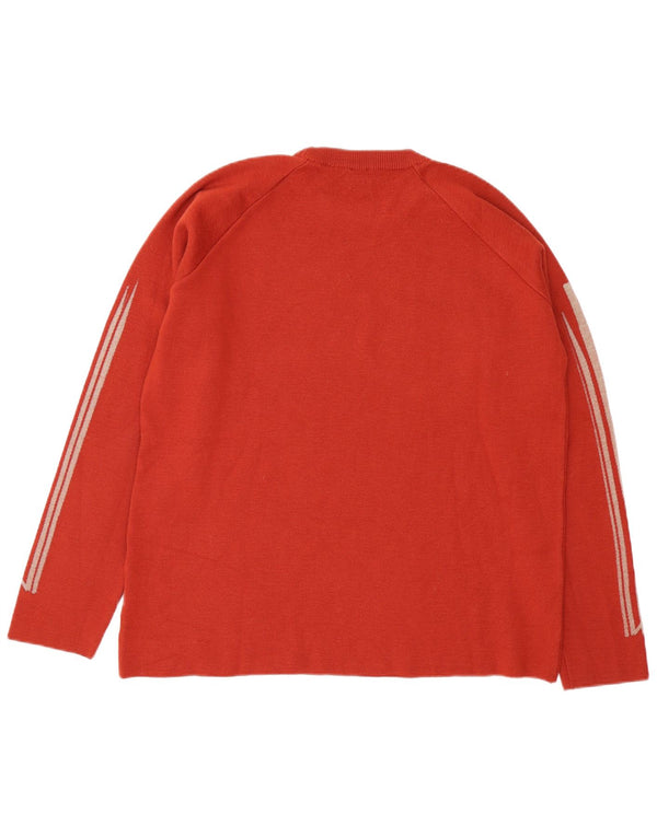 Fila Mens Crew Neck Jumper Sweater XL Red Colourblock Wool