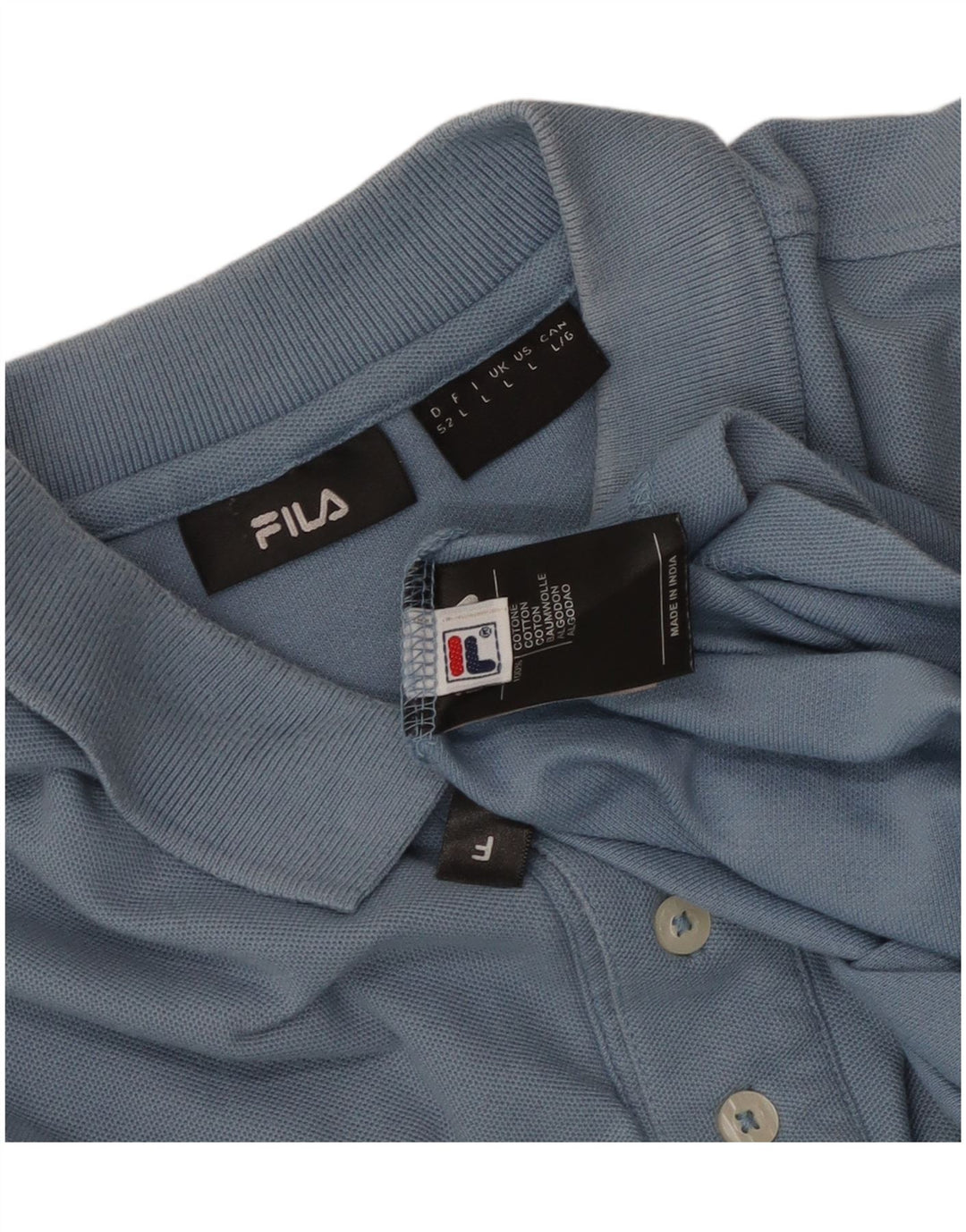 Polo da uomo Fila Large in cotone blu