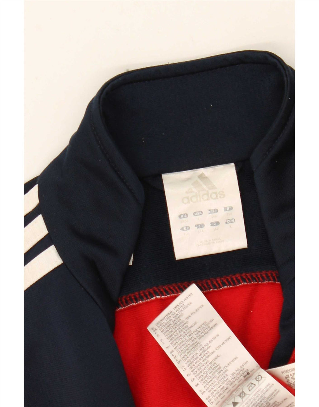 Giacca da tuta da ragazzo Adidas 13-14 anni in poliestere color block rosso