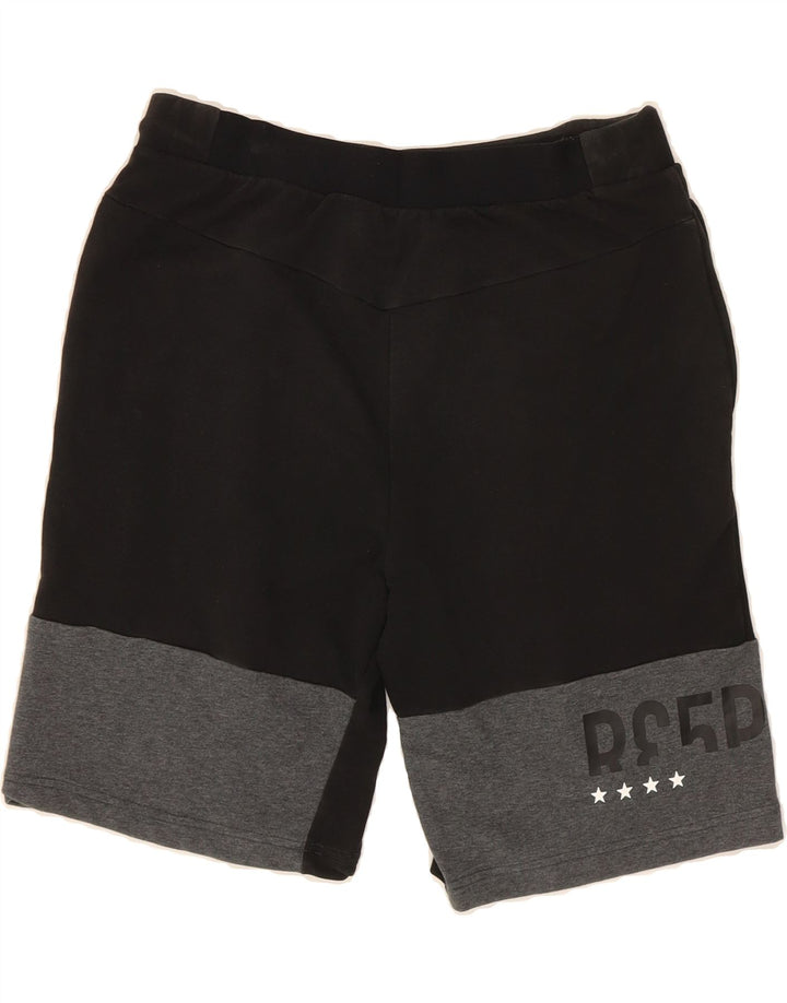 REEBOK Mens Graphic Sport Shorts Medium  Black Colourblock Cotton Vintage Reebok and Second-Hand Reebok from Messina Hembry 