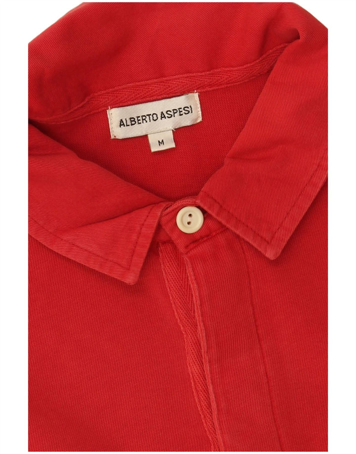 Polo Uomo Manica Lunga Alberto Aspesi Cotone Rosso Medio