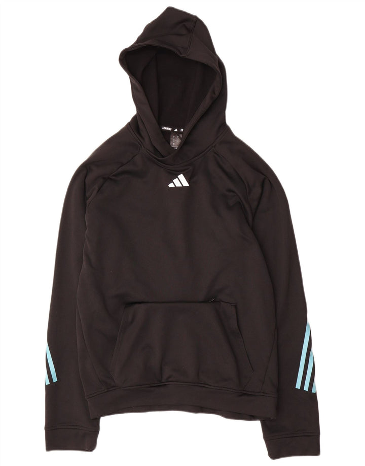 Felpa con cappuccio Adidas Aeroready da uomo piccola in poliestere nero