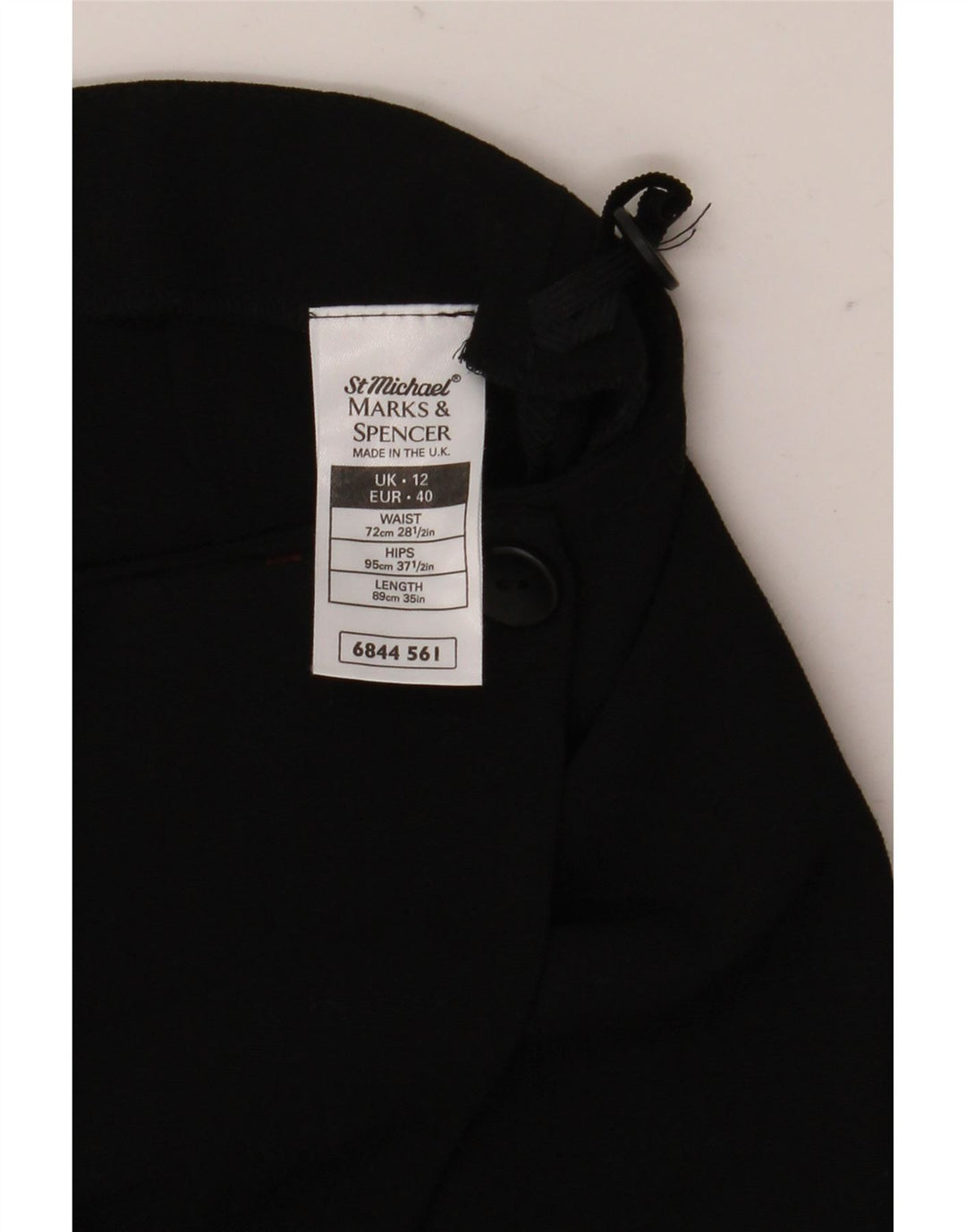 Gonna a portafoglio da donna Marks & Spencer UK 12 media W28 poliestere nero