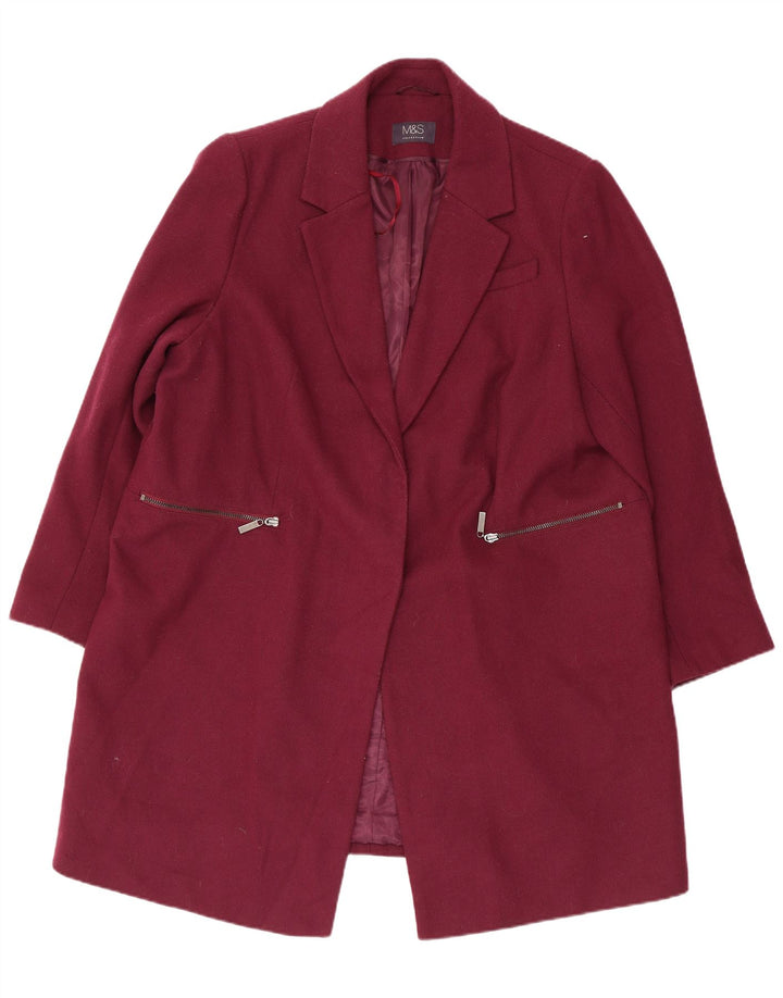 Cappotto da donna Marks & Spencer UK 20 2XL Poliestere bordeaux