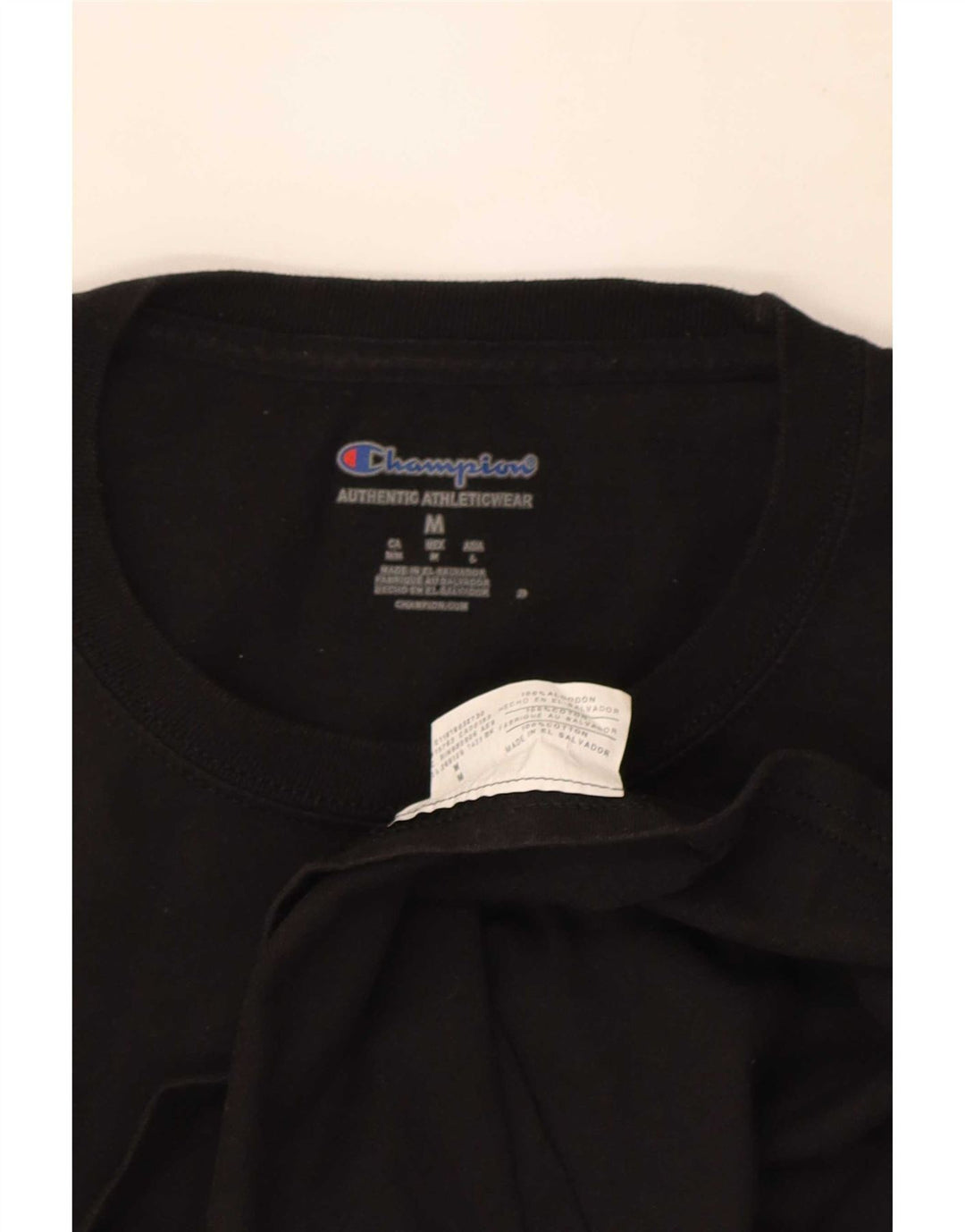 T-shirt da uomo Champion Top in cotone nero medio