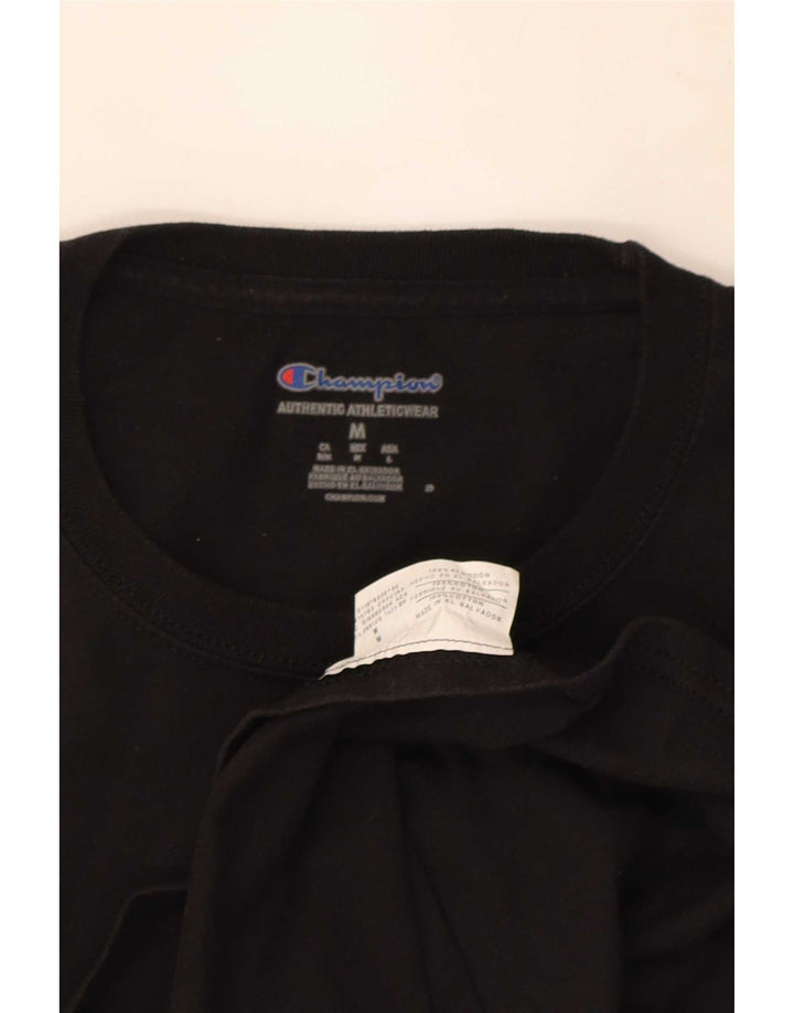 T-shirt da uomo Champion Top in cotone nero medio