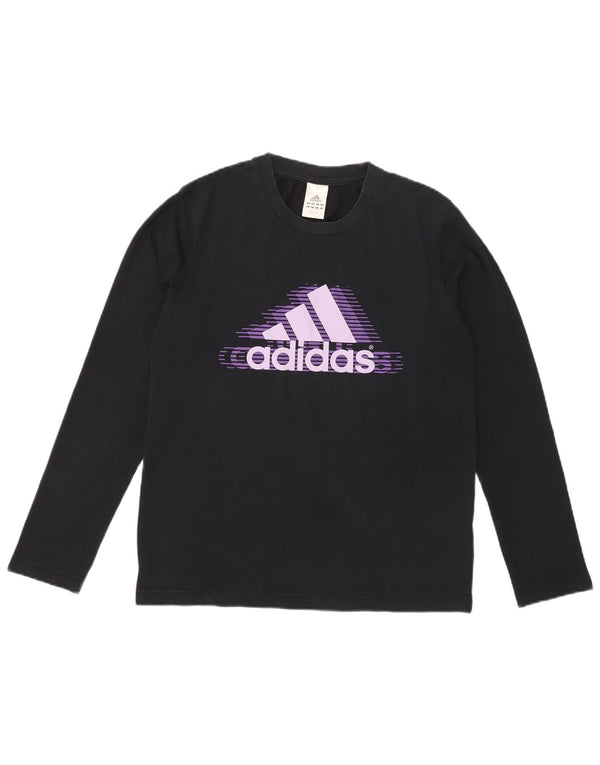Adidas Uomo Graphic Top Manica Lunga Medio Blu Navy