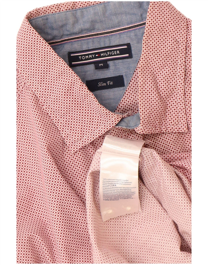 Camicia slim fit da uomo Tommy Hilfiger in cotone maculato rosso medio