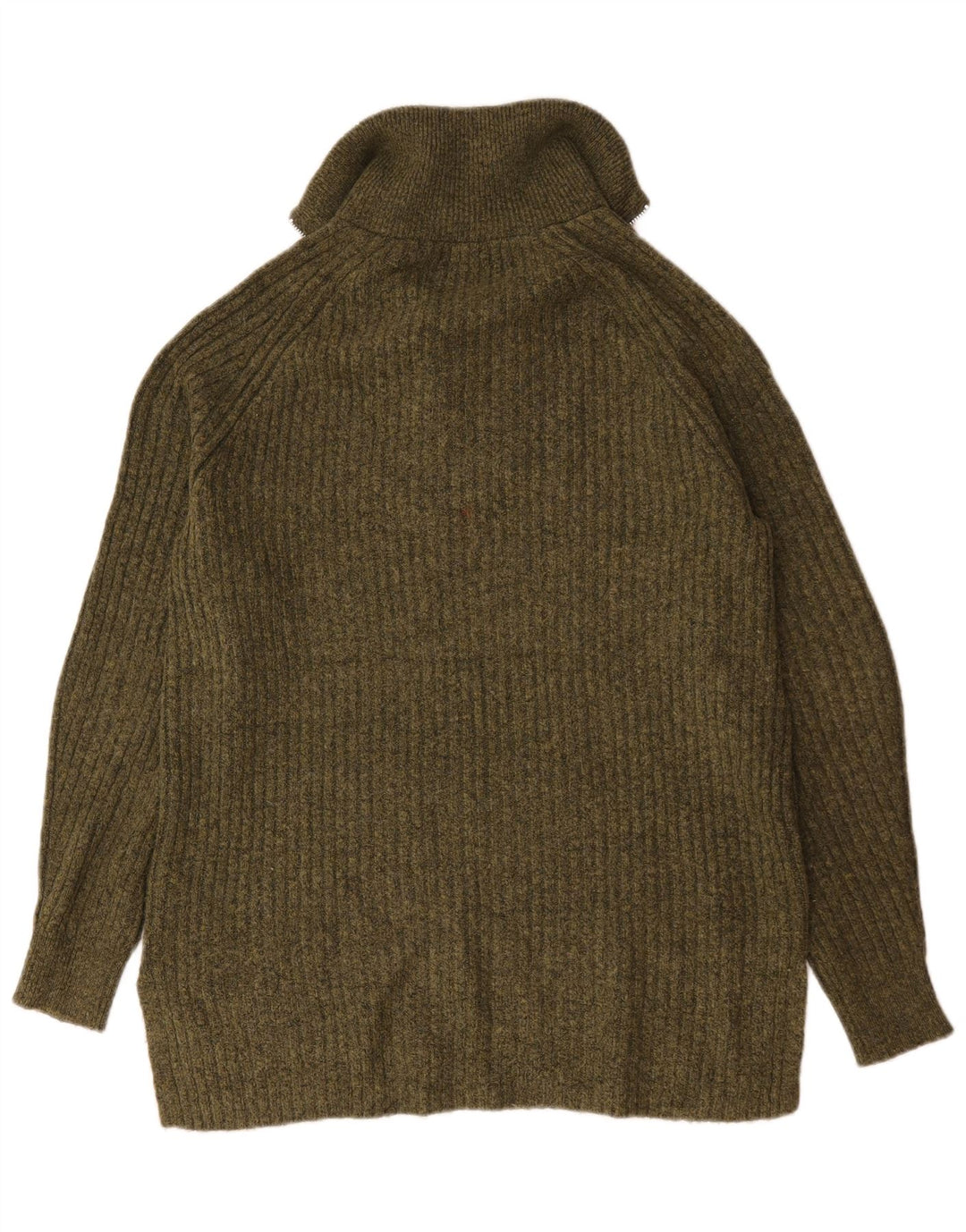 Maglione da uomo Marks & Spencer con zip e collo in acrilico kaki medio