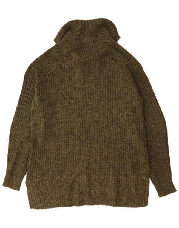 Maglione da uomo Marks & Spencer con zip e collo in acrilico kaki medio