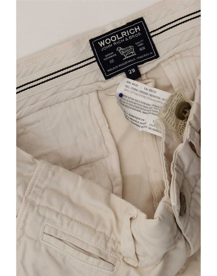 Pantaloncini chino da uomo Woolrich W29 piccoli in cotone bianco sporco
