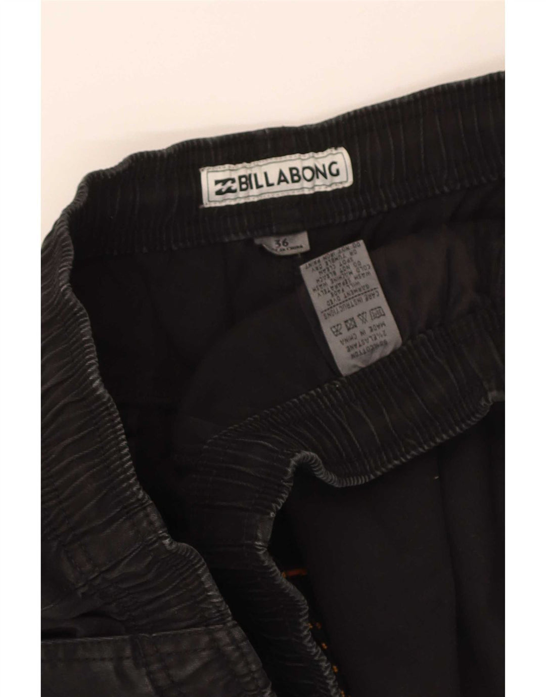 Pantaloncini chino da uomo Billabong W36 grandi in cotone nero