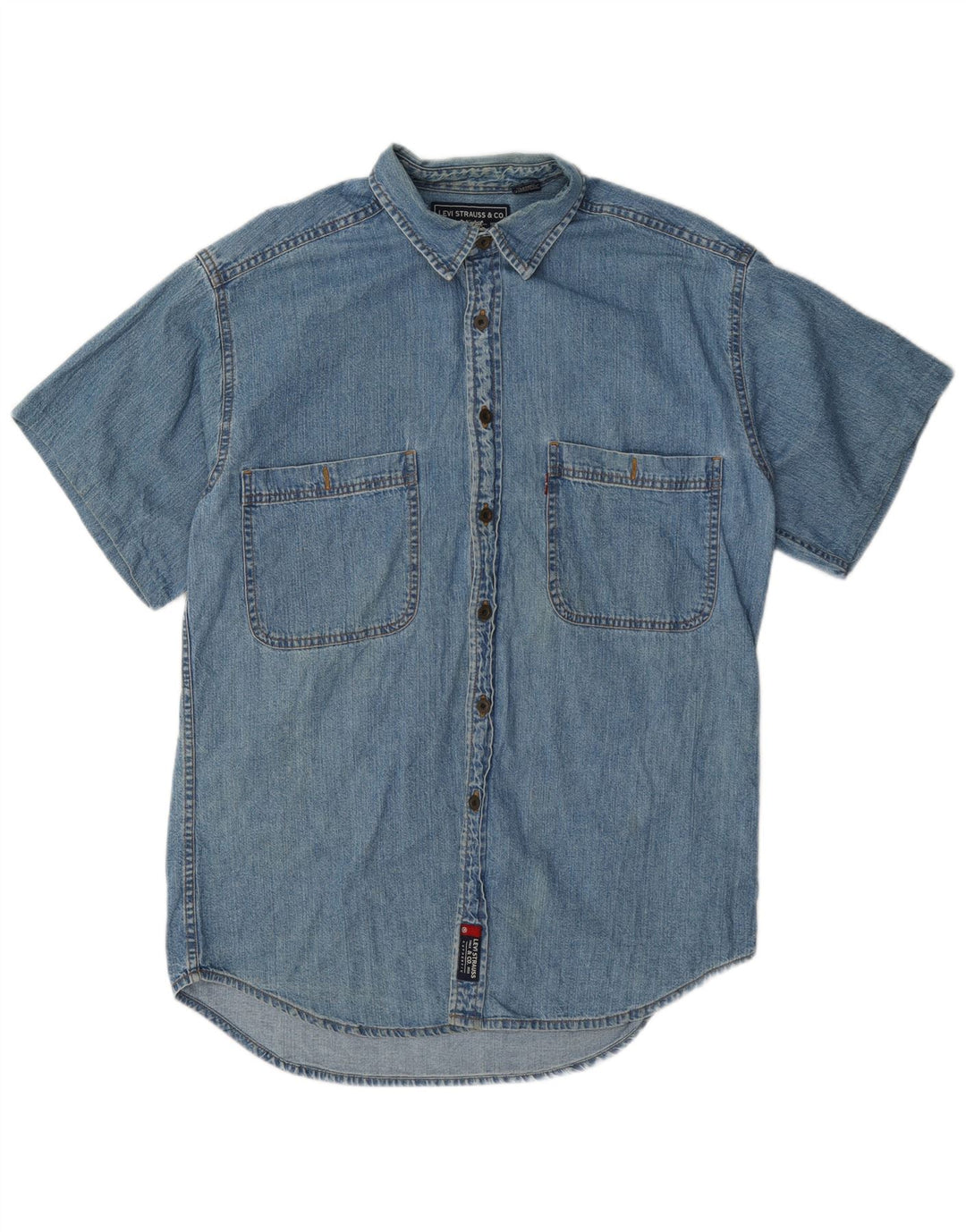 Camicia di jeans a maniche corte da uomo Levi's in cotone blu medio