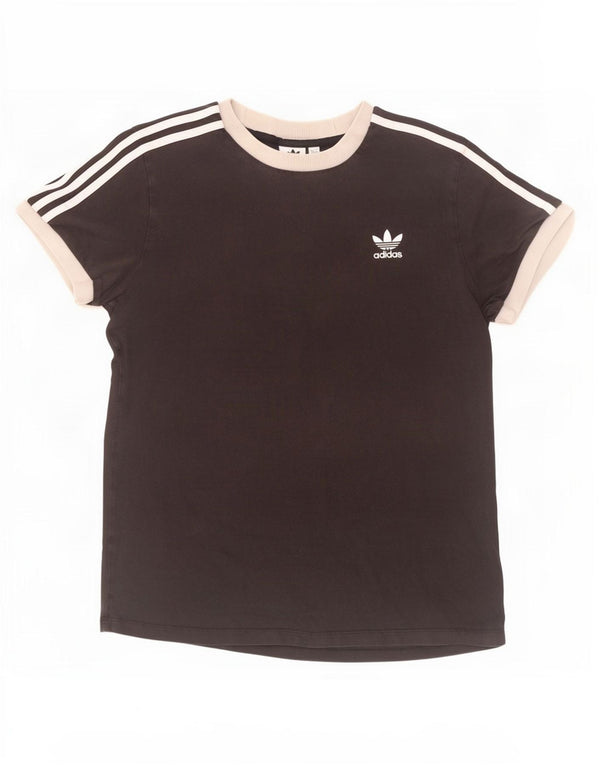 T-shirt da donna Adidas Top UK 12 Medium Black Colourblock in cotone