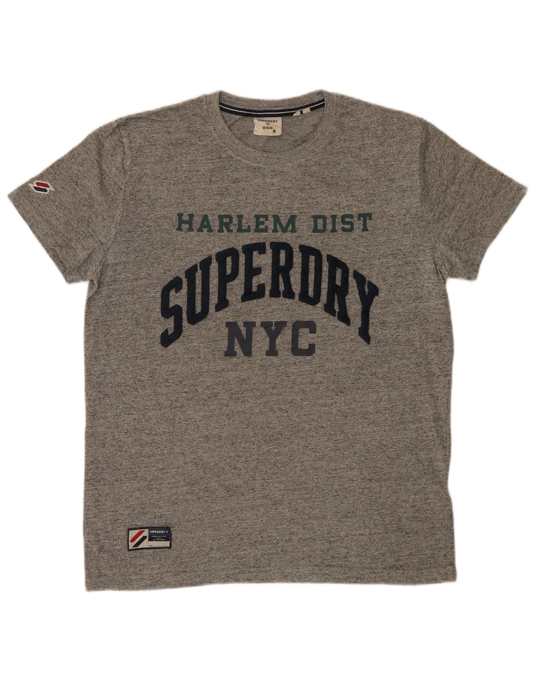 T-shirt grafica da uomo Superdry Top in cotone chiazzato grigio medio
