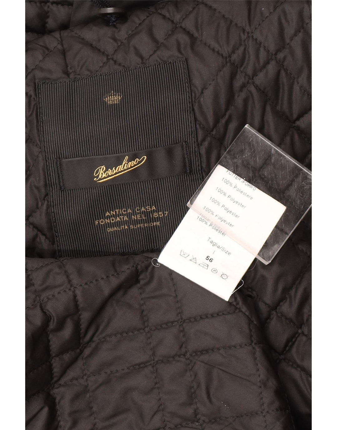 Impermeabile Uomo Borsalino IT 56 3XL Blu Navy Poliestere Classico