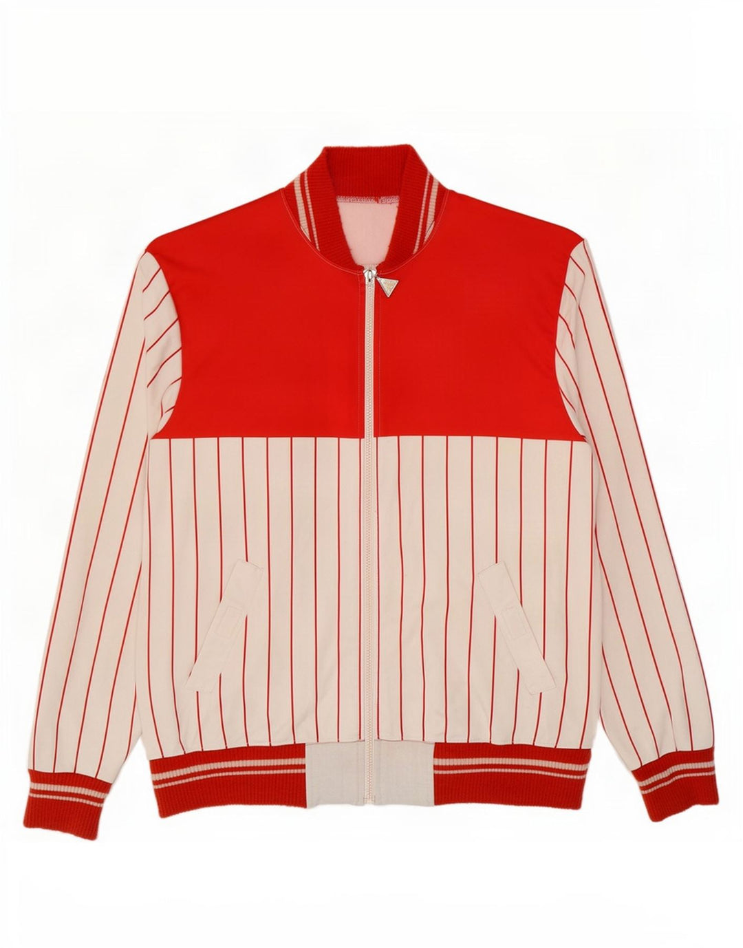 Giacca da ginnastica vintage da uomo, grande, a righe rosse