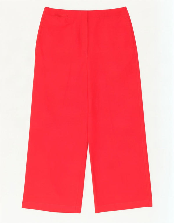 Pantaloni casual da donna Zara a vita alta e gamba larga, grandi W30 L29 poliestere rosso