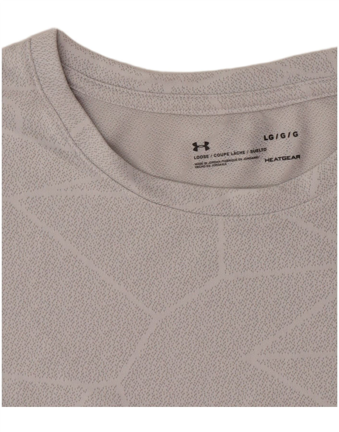 T-shirt Under Armour da uomo Heat Gear Top grande poliestere geometrico grigio