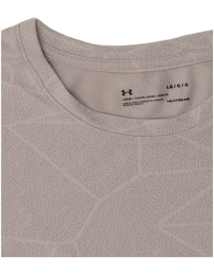 T-shirt Under Armour da uomo Heat Gear Top grande poliestere geometrico grigio