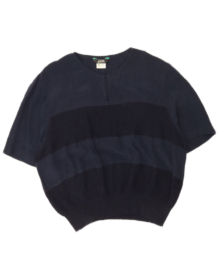 Donna Mizar Camicetta da Donna Top IT 50 XL Blu Navy Seta