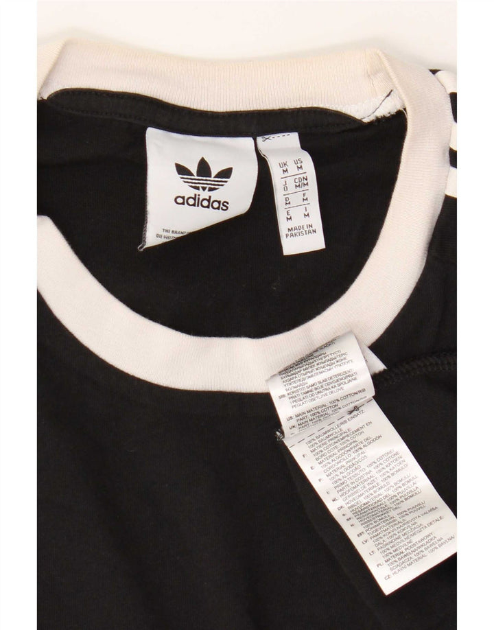 T-shirt Adidas da uomo Top media in cotone nero